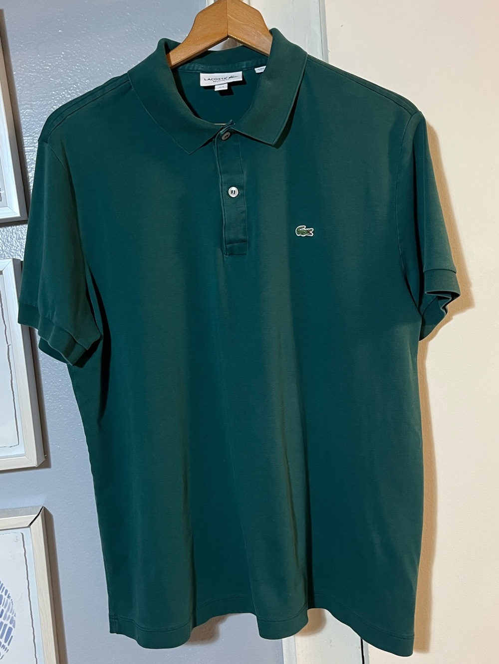 Lacoste Men's Preppy Crocodile Logo Green Short Sleeve Polo Shirt Size XL